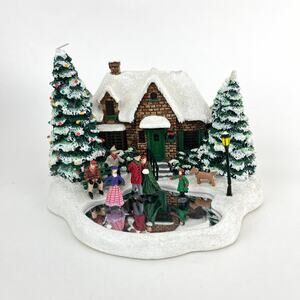 Thomas Kinkade Skaters Pond 2004 Light Up Christmas House Teleflora